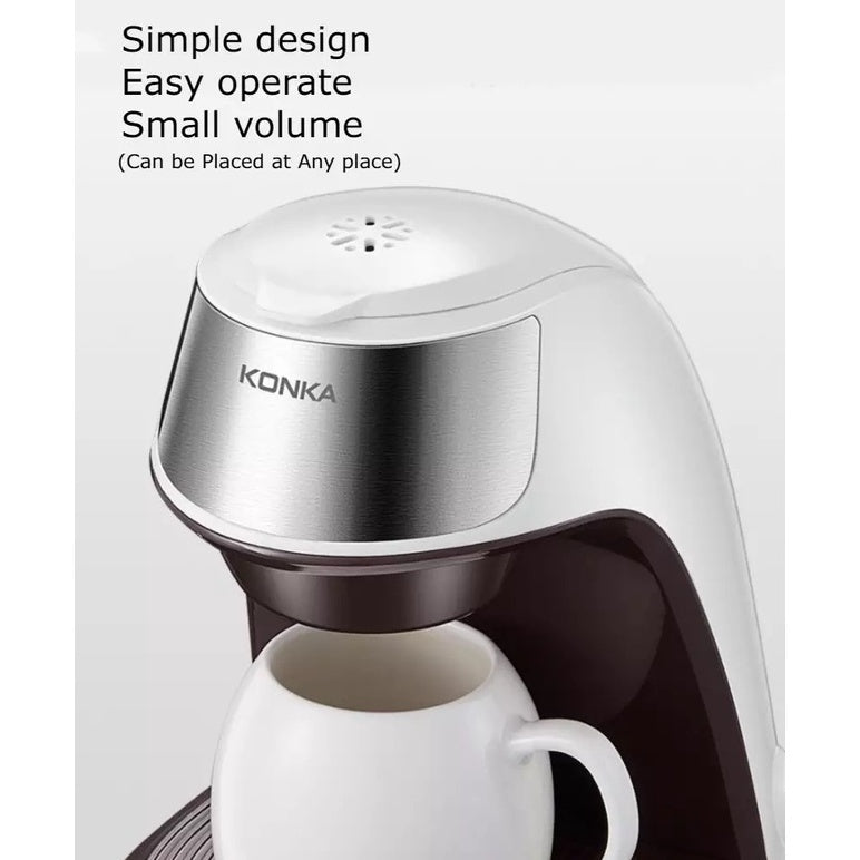 (Ready Stock)KONKA Americano Automatic Coffee Machine Maker Brew Coffee Drip Coffee and Tea Home Office Free Ceramic Cup