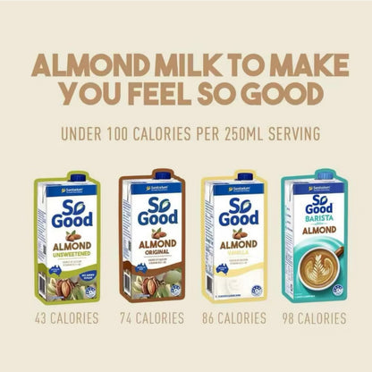 ( Ready Stock ) So Good Almond Milk Series Original Unsweetened Oat Milk Series Unsweetened 1 Litre