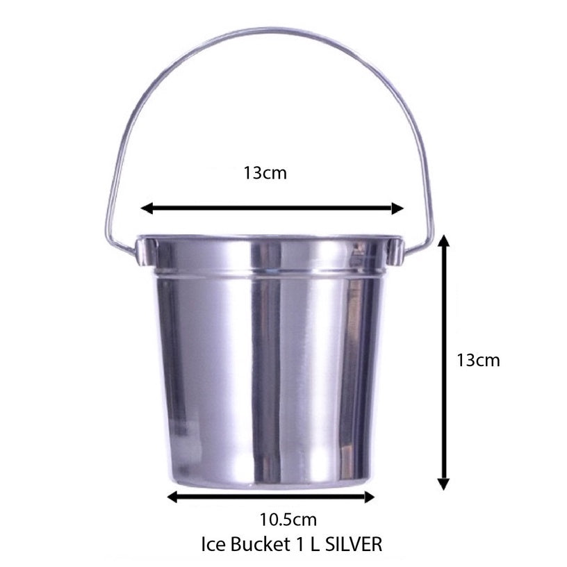 (READY STOCK)Ice Bucket Ice Cube Barrel Beer Champagne Wine Chiller Bottle Cooler Stainless Steel Steel 1L/3L Capacity