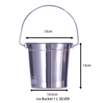 (READY STOCK)Ice Bucket Ice Cube Barrel Beer Champagne Wine Chiller Bottle Cooler Stainless Steel Steel 1L/3L Capacity