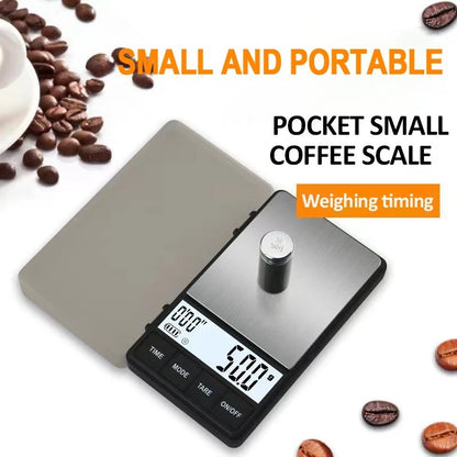 (Ready Stock)Mini Coffee Scale Pocket Portable Electric Digital Timer Espresso Scale 1000g