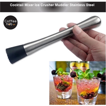 (Ready Stock)Cocktail Ice Hammer Crusher Muddler Swizzle Stick Stainless Steel DIY Drink Bartender Tool