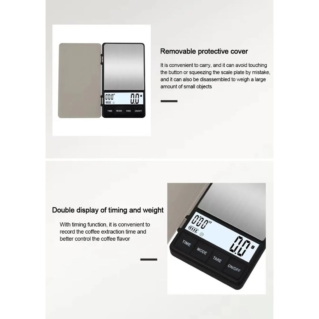 (Ready Stock)Mini Coffee Scale Pocket Portable Electric Digital Timer Espresso Scale 1000g