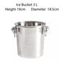 (READY STOCK)Ice Bucket Ice Cube Barrel Beer Champagne Wine Chiller Bottle Cooler Stainless Steel Steel 1L/3L Capacity