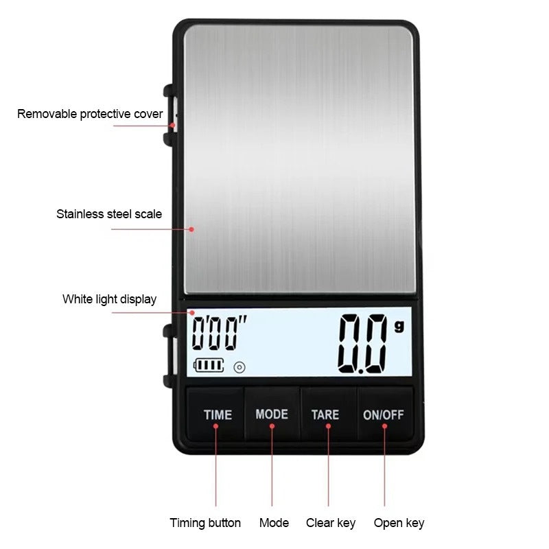 (Ready Stock)Mini Coffee Scale Pocket Portable Electric Digital Timer Espresso Scale 1000g