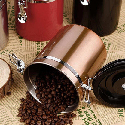 (Ready Stock)Espresso Coffee Beans Tea Container Storage Canister 1.5L 1.8L Stainless Steel Air Tight