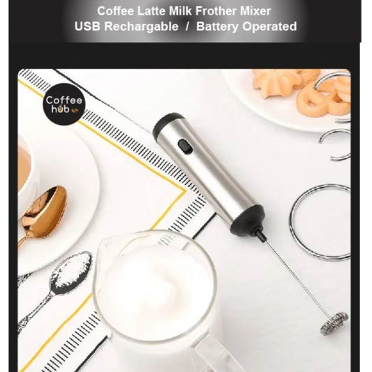 (Ready Stock)Espresso Coffee Latte Art Electronic Milk Frother USB Rechargeable/ Battery Mini Blender Drink Mixer