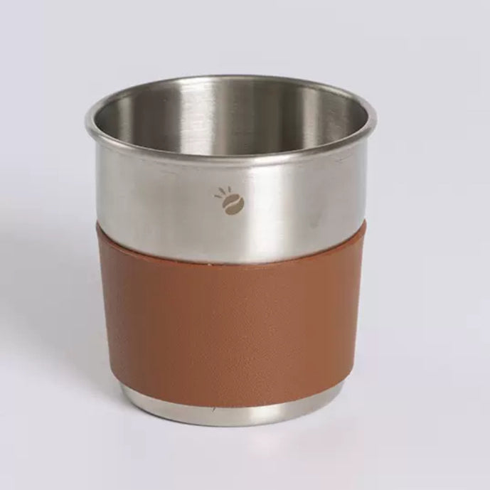 (Ready Stock)Coffee Mug Camping Outdoor Stainless Steel With Rubber PU Leather Cover 280ml