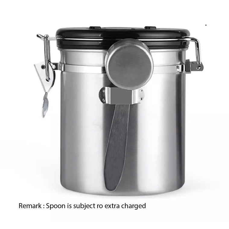 (Ready Stock)Espresso Coffee Beans Tea Container Storage Canister 1.5L 1.8L Stainless Steel Air Tight