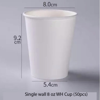 (Ready Stock)Coffee Tea Paper Cup Take Away Tasting High End Single Wall Disposable With Lid 8oz 12oz 16oz(±50pcs/bag))