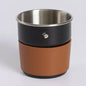 (Ready Stock)Coffee Mug Camping Outdoor Stainless Steel With Rubber PU Leather Cover 280ml