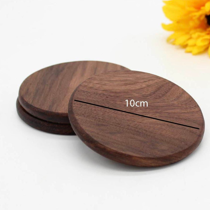 (READY STOCK) Coffee Cup Wood Coaster Square Round Resistant Heat Drink Mat Cup Pad Non Slip 8.8cm