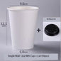 (Ready Stock)Coffee Tea Paper Cup Take Away Tasting High End Single Wall Disposable With Lid 8oz 12oz 16oz(±50pcs/bag))