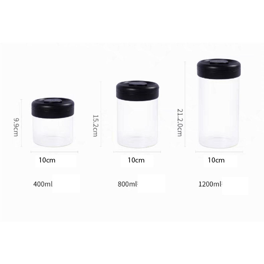 (Ready Stock)TIMEMORE Vacuum Sealed Glass Coffee Bean Canister Storage Various Size