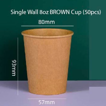 (Ready Stock)Coffee Tea Paper Cup Take Away Tasting High End Single Wall Disposable With Lid 8oz 12oz 16oz(±50pcs/bag))