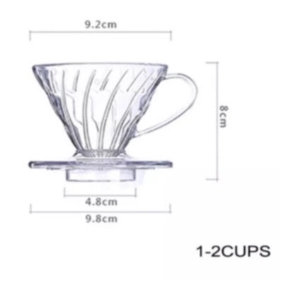 (READY STOCK)Coffee Dripper Resin Plastic Pour Over Filter Coffee V01 V02 1-4cups Heat Resistant Brewing Tools