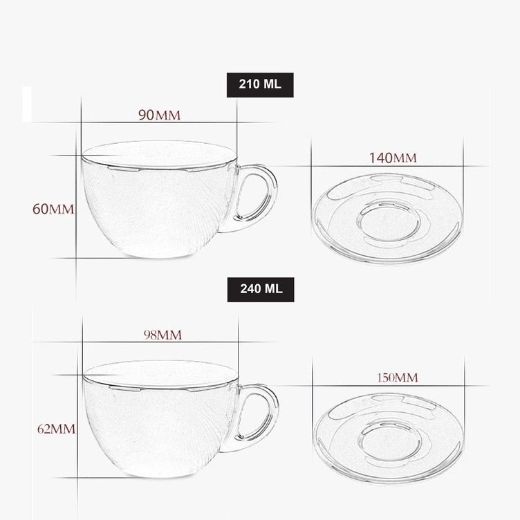 (Ready Stock)Coffee Espresso Latte Cup Ceramic Thick 210 ml  240ml 300ml with Saucer Multi Glossy Color Matt Colour