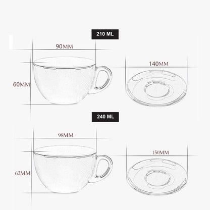 (Ready Stock)Coffee Espresso Latte Cup Ceramic Thick 210 ml  240ml 300ml with Saucer Multi Glossy Color Matt Colour