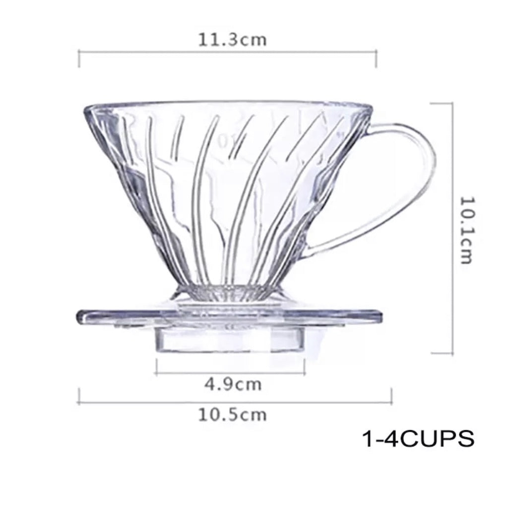 (READY STOCK)Coffee Dripper Resin Plastic Pour Over Filter Coffee V01 V02 1-4cups Heat Resistant Brewing Tools