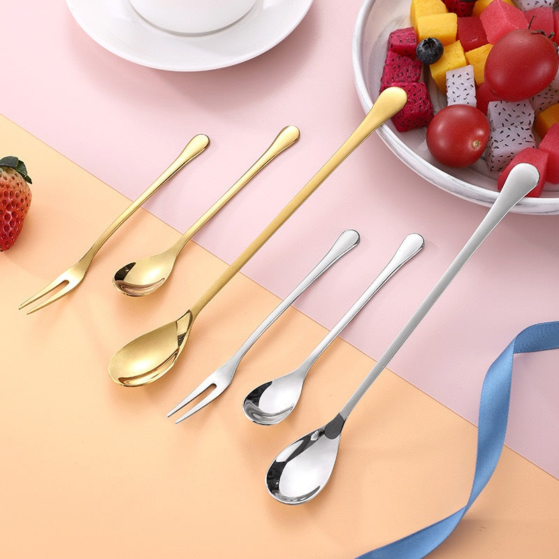 ( Ready Stock ) Stainless Steel Dinnerware Fork Knife Spoon Tableware Steak Coffee Kitchen Accesories