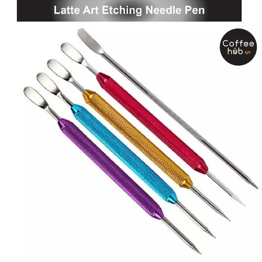 (Ready Stock)Espresso Coffee Latte Art Etching Needle Pen Cum Spatula Barista Tools Stainless Steel