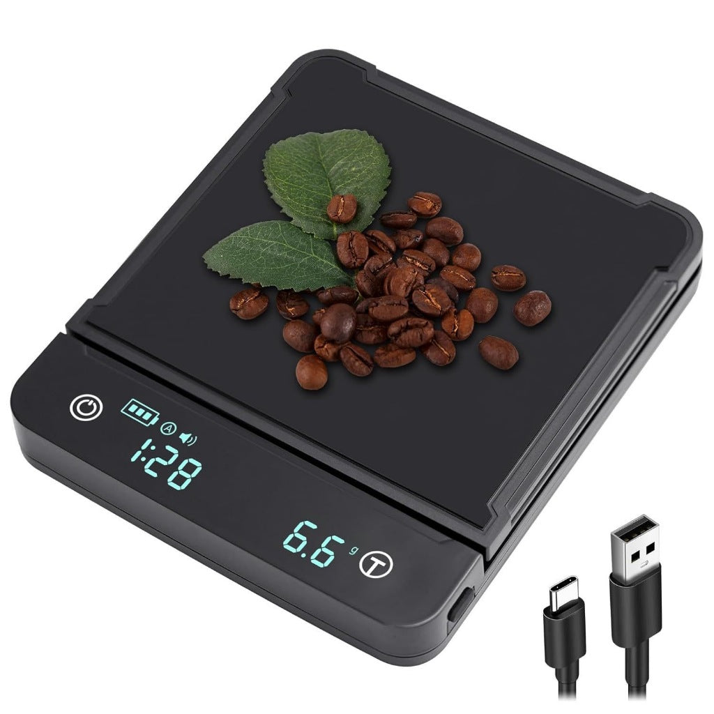 (Ready Stock)Coffee Espresso Scale Electronic USB Type C Recharge Kitchen Scale 3kg