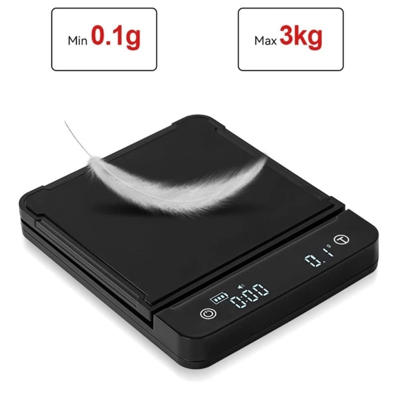 (Ready Stock)Coffee Espresso Scale Electronic USB Type C Recharge Kitchen Scale 3kg