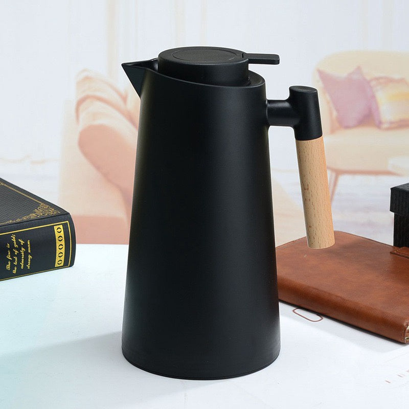 (READY STOCK)Thermal Insulation Kettle Vacuum Jug Flask Glass Liner Hot Water Bottle Large Capacity 1L Nordic Design