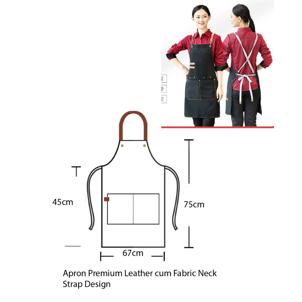 (READY STOCK)Cafe Barista Kitchen Premium Apron Unisex With Two Waist Pocket Adjustable Length Various Cols