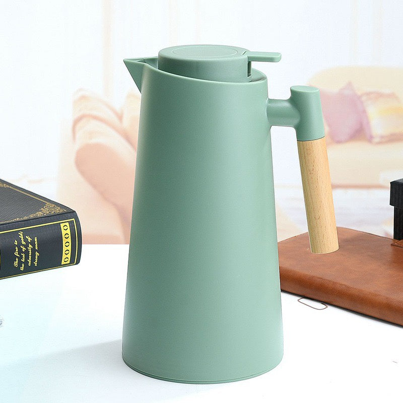 (READY STOCK)Thermal Insulation Kettle Vacuum Jug Flask Glass Liner Hot Water Bottle Large Capacity 1L Nordic Design