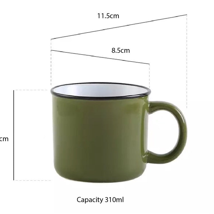 (Ready Stock)Espresso Coffee Tea Mug Ceramic Nostalgic Retro Ins Style 310ml 410ml