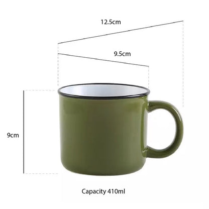 (Ready Stock)Espresso Coffee Tea Mug Ceramic Nostalgic Retro Ins Style 310ml 410ml