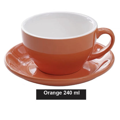 (Ready Stock)Coffee Espresso Latte Cup Ceramic Thick 210 ml  240ml 300ml with Saucer Multi Glossy Color Matt Colour