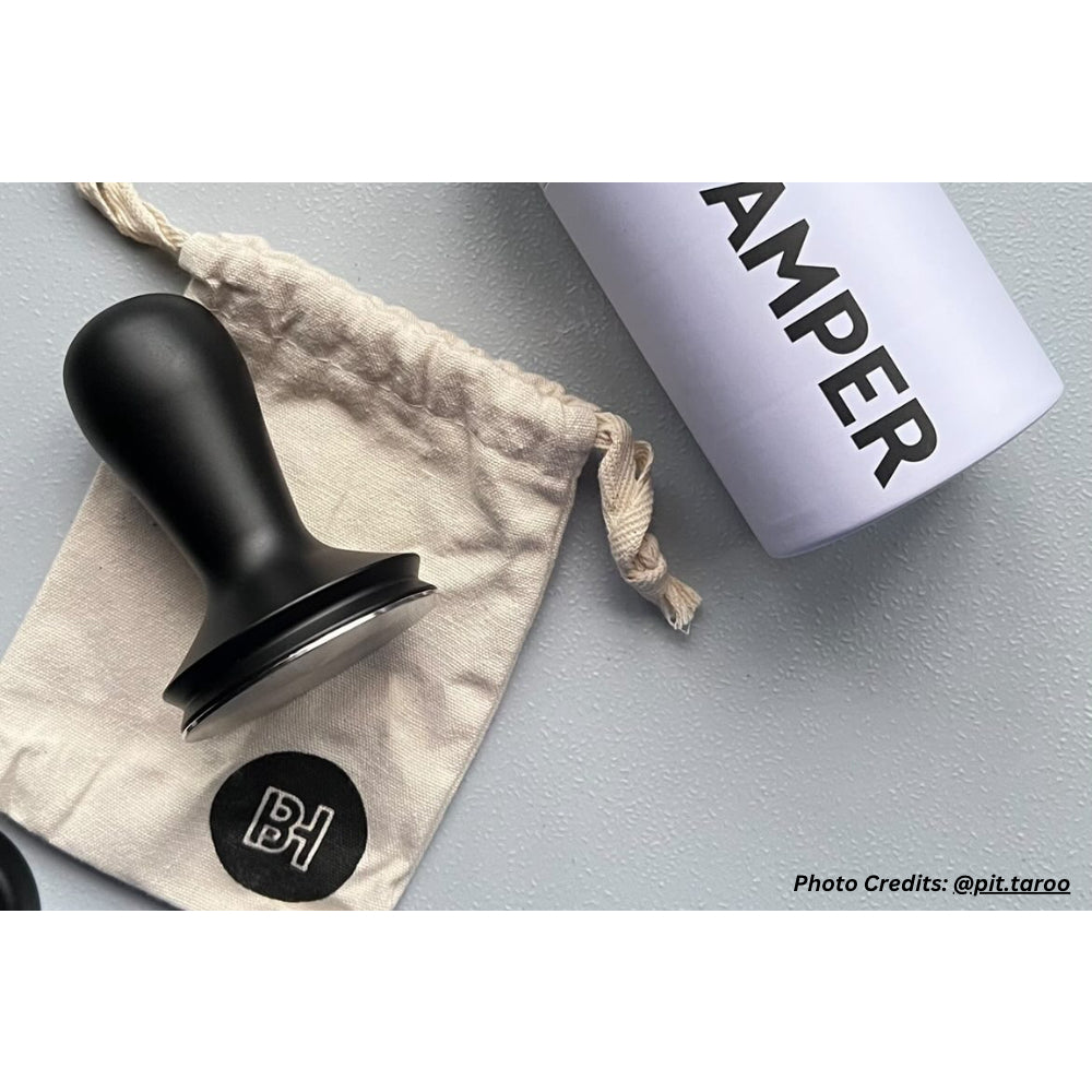 (Ready Stock)Australia Barista Hustle's Tamper 58.4mm Stainless Steel base flat Black