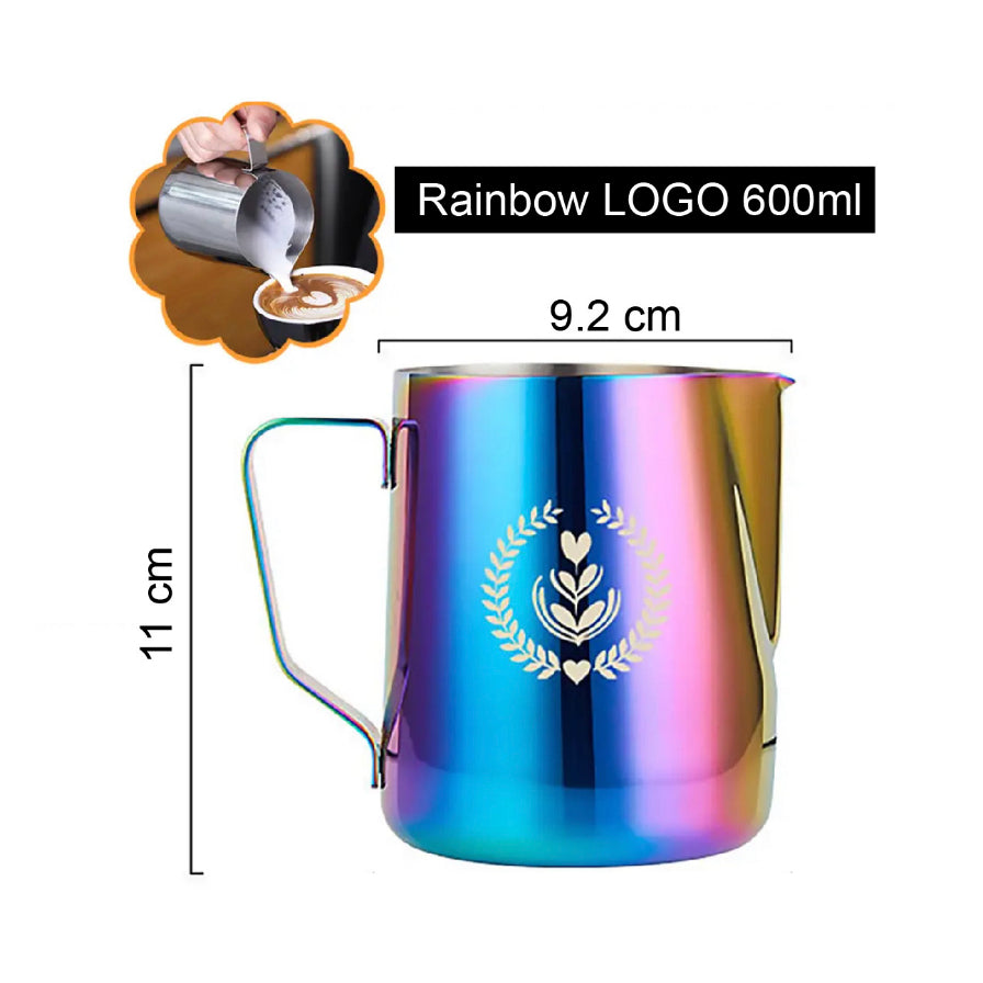 (Ready Stock)Coffee Espresso Milk Frothing Pitcher Jug Stainless Steel Teflon Rainbow 350ml |550ml| 600ml