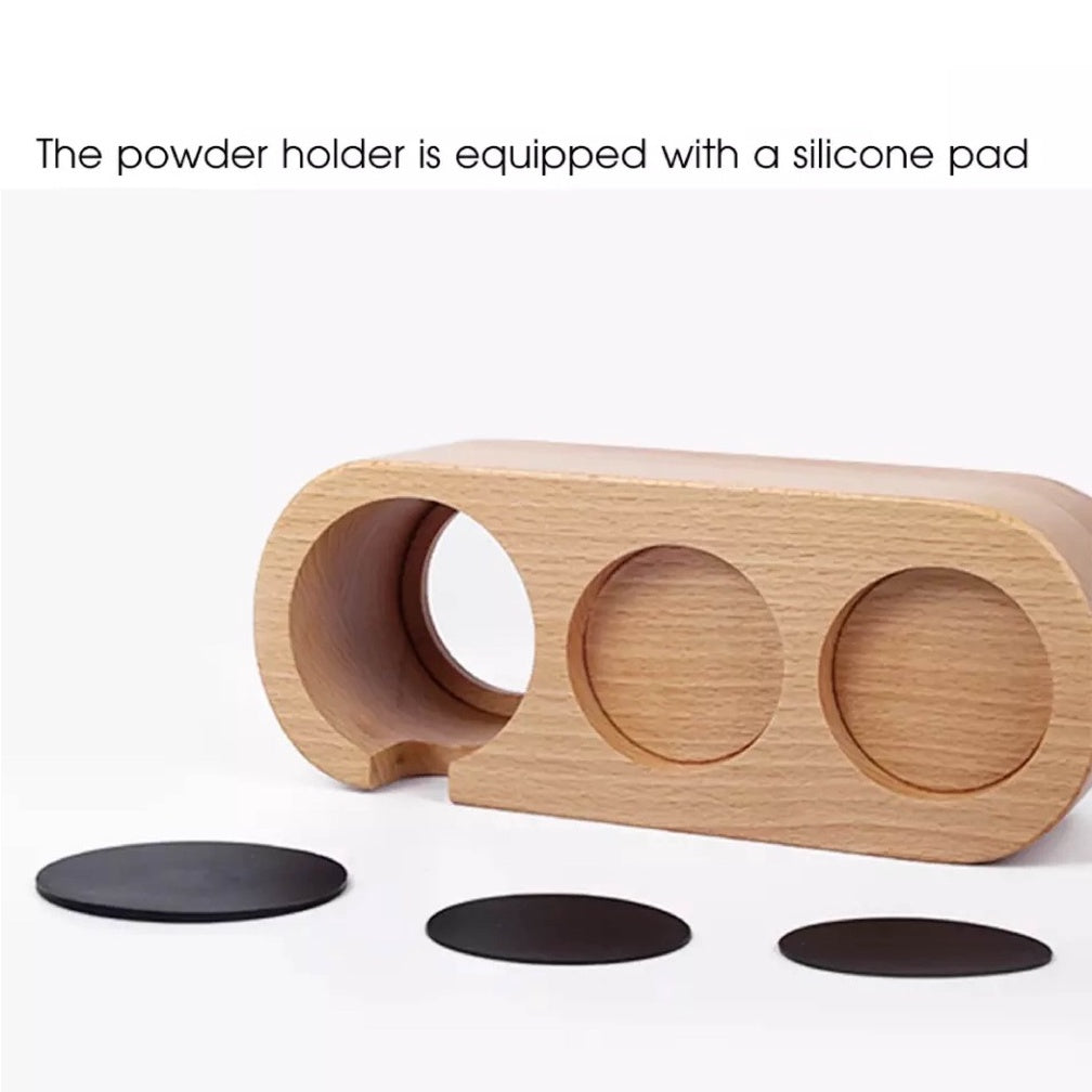 (Ready Stock)Coffee Wooden Tamper Holder ABS Plastic Tamping Stand 51mm 58mm Portafilter Tamper Distributor Solid Wood