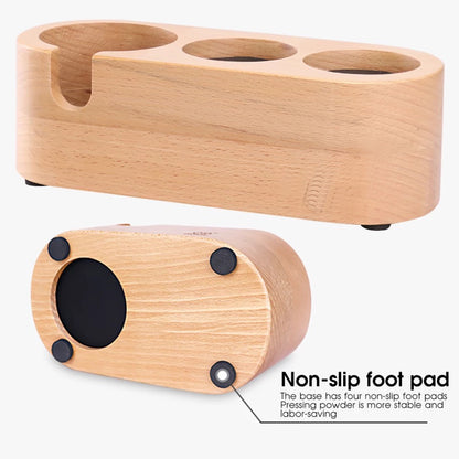 (Ready Stock)Coffee Wooden Tamper Holder ABS Plastic Tamping Stand 51mm 58mm Portafilter Tamper Distributor Solid Wood