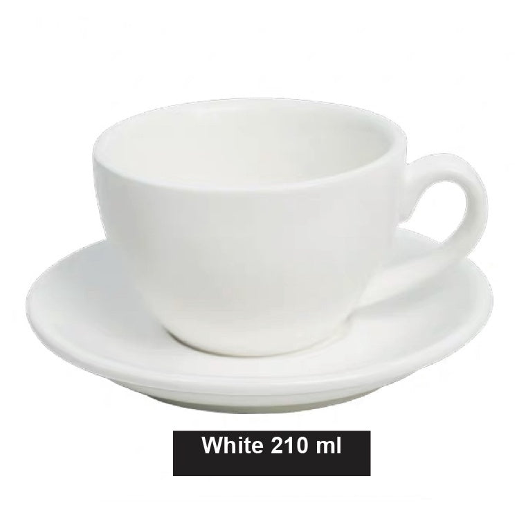 (Ready Stock)Coffee Espresso Latte Cup Ceramic Thick 210 ml  240ml 300ml with Saucer Multi Glossy Color Matt Colour