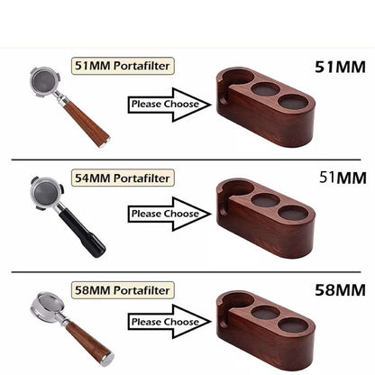 (Ready Stock)Coffee Wooden Tamper Holder ABS Plastic Tamping Stand 51mm 58mm Portafilter Tamper Distributor Solid Wood