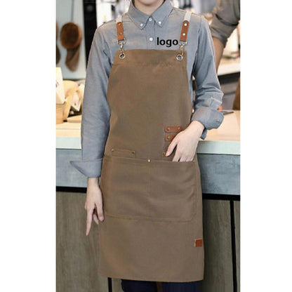 (READY STOCK)Cafe Barista Kitchen Premium Apron Unisex With Two Waist Pocket Adjustable Length Various Cols