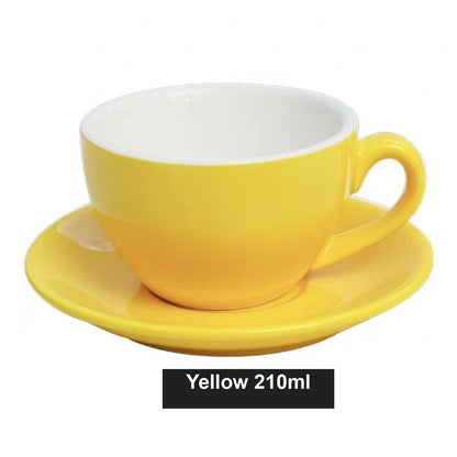 (Ready Stock)Coffee Espresso Latte Cup Ceramic Thick 210 ml  240ml 300ml with Saucer Multi Glossy Color Matt Colour