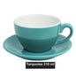 (Ready Stock)Coffee Espresso Latte Cup Ceramic Thick 210 ml  240ml 300ml with Saucer Multi Glossy Color Matt Colour