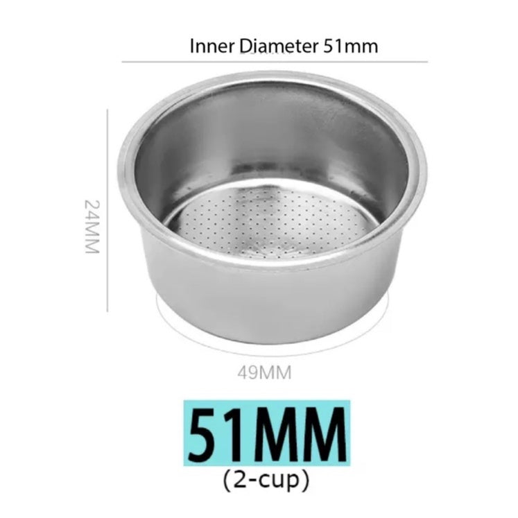 (Ready Stock)Espresso Coffee Portafilter Blank Basket Blind Filter Cleaning Disc 50mm Stainless Steel Basket 51 58mm