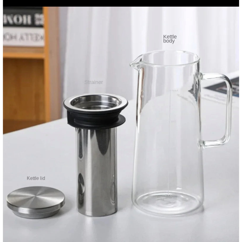 (Ready Stock)Cold Brew Infuser Coffee Maker Airtight With Lid Large Capacity Ice Tea Maker 800ml 1000ml