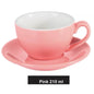 (Ready Stock)Coffee Espresso Latte Cup Ceramic Thick 210 ml  240ml 300ml with Saucer Multi Glossy Color Matt Colour