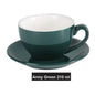 (Ready Stock)Coffee Espresso Latte Cup Ceramic Thick 210 ml  240ml 300ml with Saucer Multi Glossy Color Matt Colour