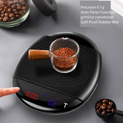 (Ready Stock)Espresso Coffee Digital Precision Smart Scale Food Scale With Auto Timer Function LED Display Screen 2kg