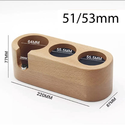 (Ready Stock)Coffee Wooden Tamper Holder ABS Plastic Tamping Stand 51mm 58mm Portafilter Tamper Distributor Solid Wood