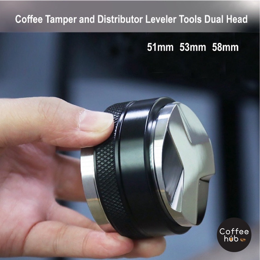 (Ready Stock)Espresso Coffee Tamper and Distributor Leveler Tools Dual Head 51mm/53mm Breville/58mm