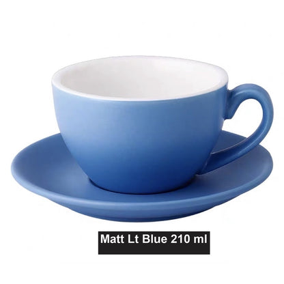 (Ready Stock)Coffee Espresso Latte Cup Ceramic Thick 210 ml  240ml 300ml with Saucer Multi Glossy Color Matt Colour